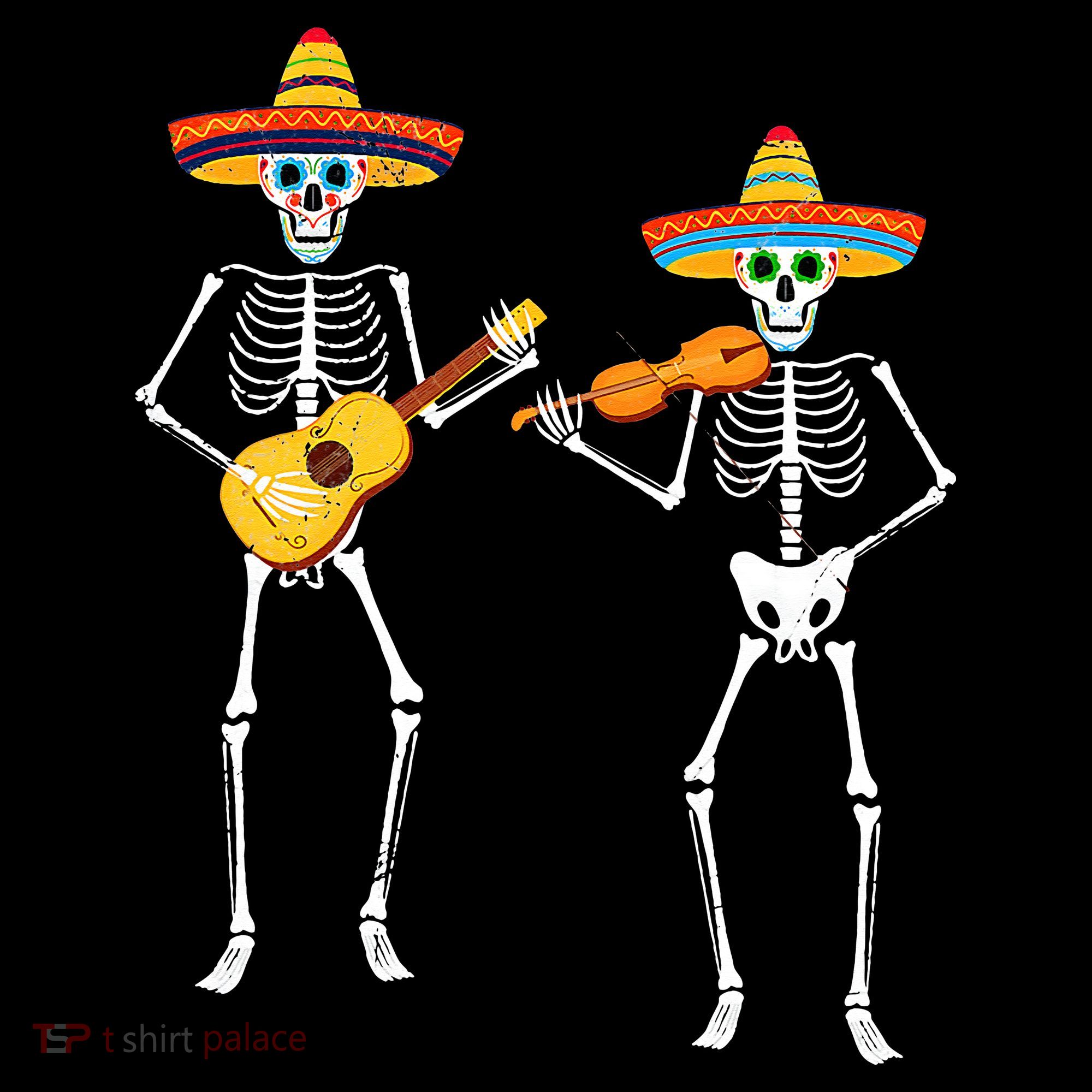 Skeleton Sombreros Guitar Fiesta Cinco De Mayo Women's Hoodie