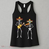 Skeleton Sombreros Guitar Fiesta Cinco De Mayo Women's Tank Top thumb 3