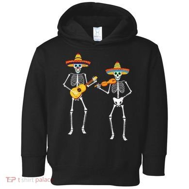 Skeleton Sombreros Guitar Fiesta Cinco De Mayo Toddler Hoodie