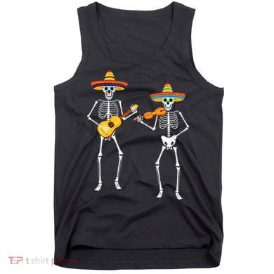 Skeleton Sombreros Guitar Fiesta Cinco De Mayo Tank Top