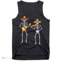 Skeleton Sombreros Guitar Fiesta Cinco De Mayo Tank Top thumb 0