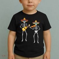 Skeleton Sombreros Guitar Fiesta Cinco De Mayo Toddler T-Shirt thumb 2