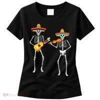 Skeleton Sombreros Guitar Fiesta Cinco De Mayo Women's T-Shirt thumb 0