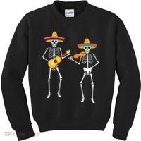 Skeleton Sombreros Guitar Fiesta Cinco De Mayo Kids Sweatshirt thumb 0