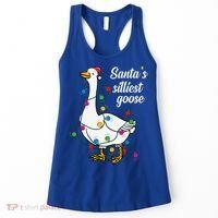 Santa’s silliest goose Funny Christmas Family  Women's Tank Top thumb 0