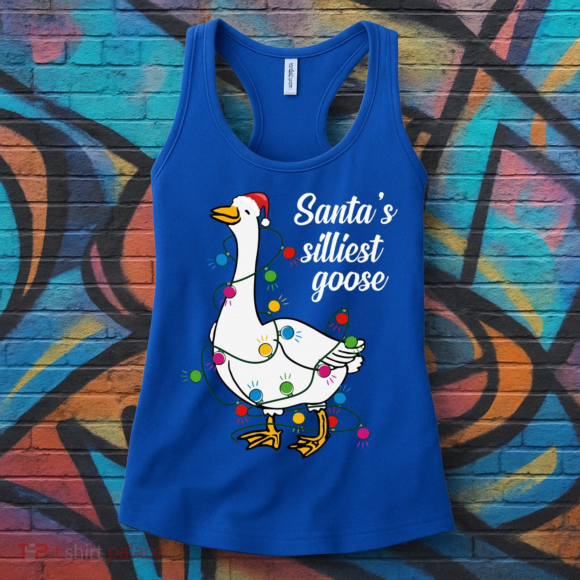 Santa’s silliest goose Funny Christmas Family  Women's Tank Top