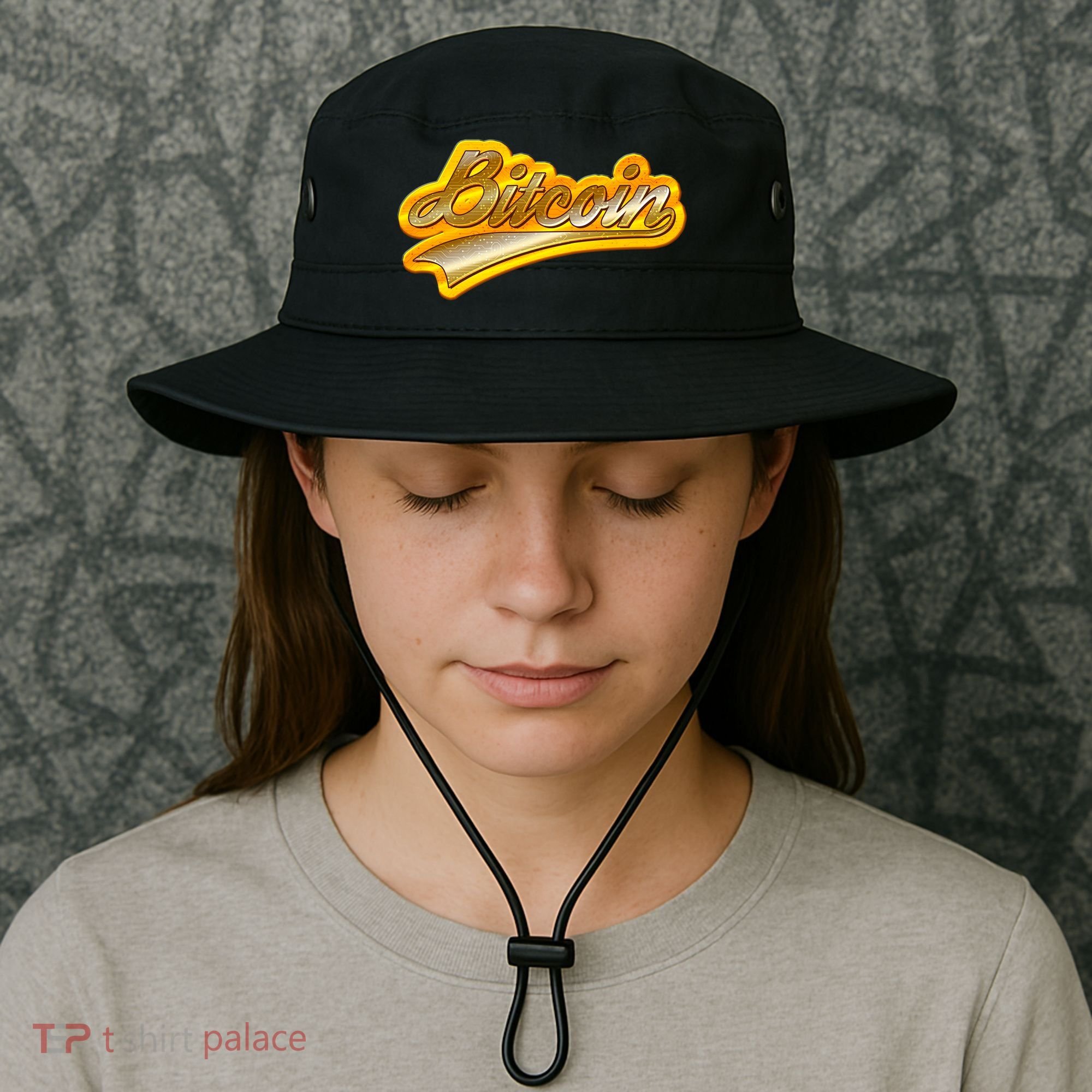 Sporty Style Gold Bitcoin Bucket Hat