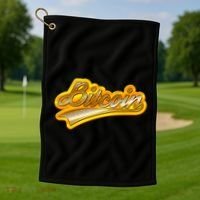Sporty Style Gold Bitcoin Golf Towel thumb 1