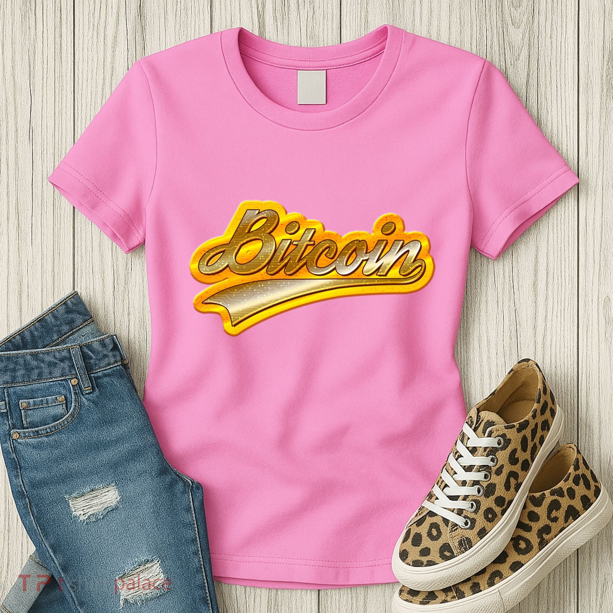Sporty Style Gold Bitcoin Women's T-Shirt