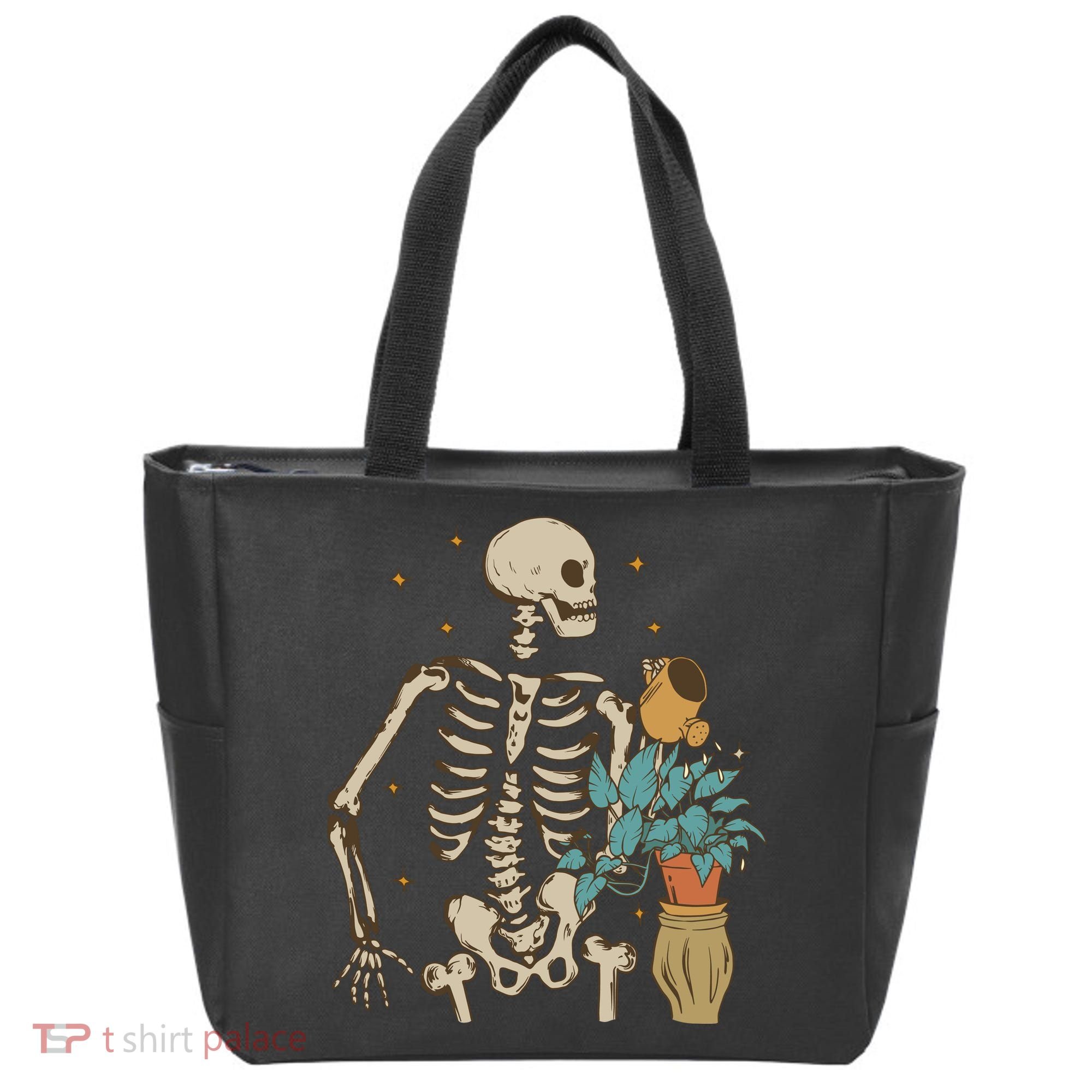 Skeleton Spring Garden Plant Tote Bag
