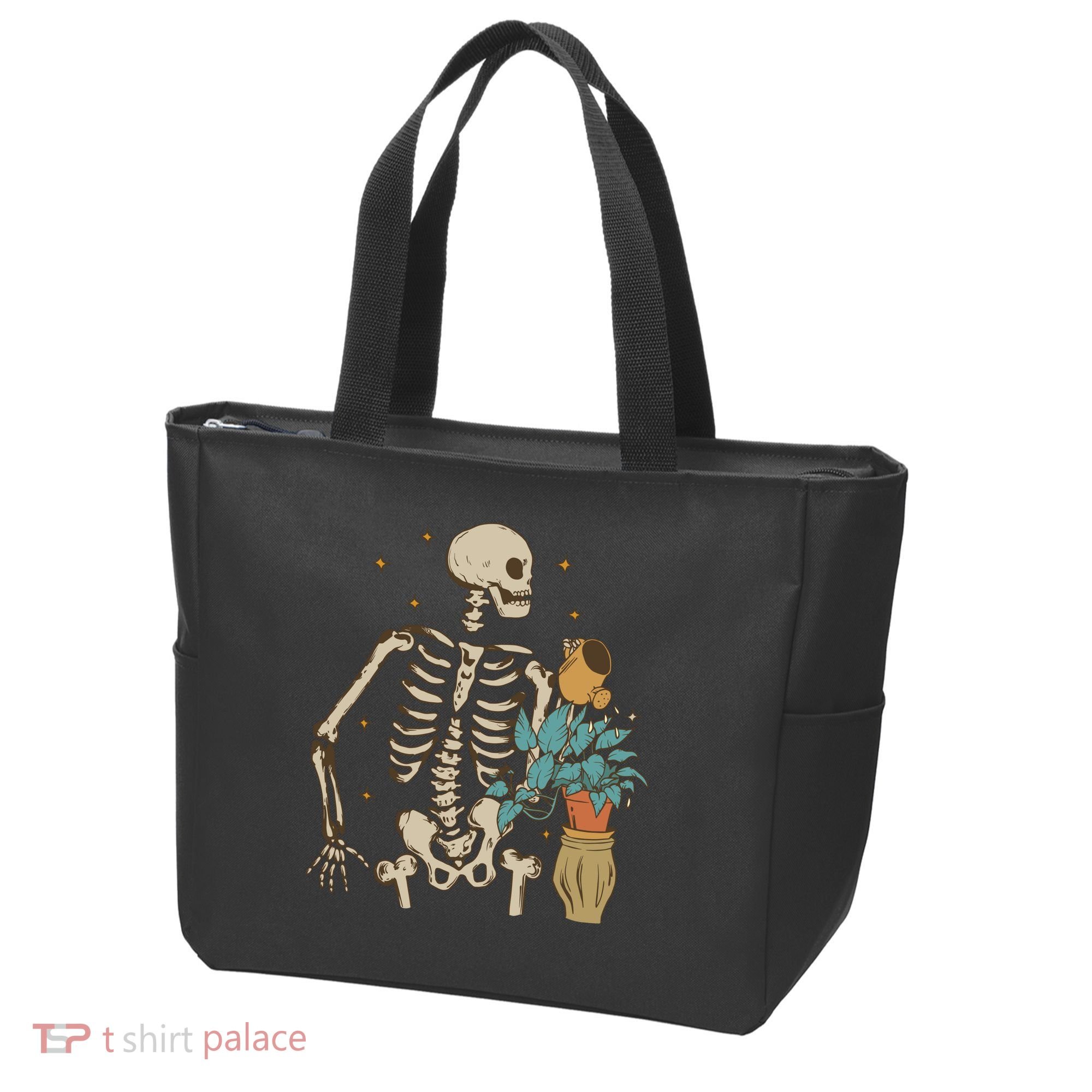 Skeleton Spring Garden Plant Tote Bag