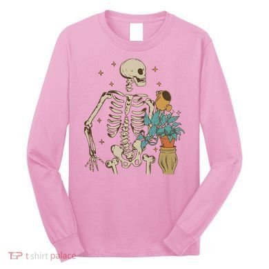 Skeleton Spring Garden Plant Long Sleeve Shirt