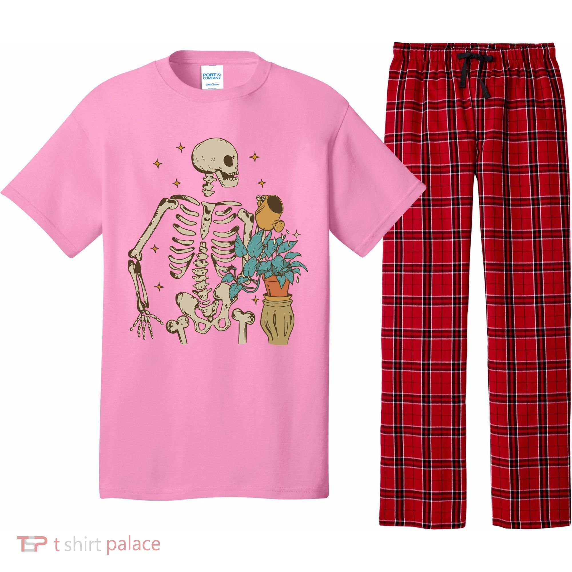 Skeleton Spring Garden Plant Pajama Set