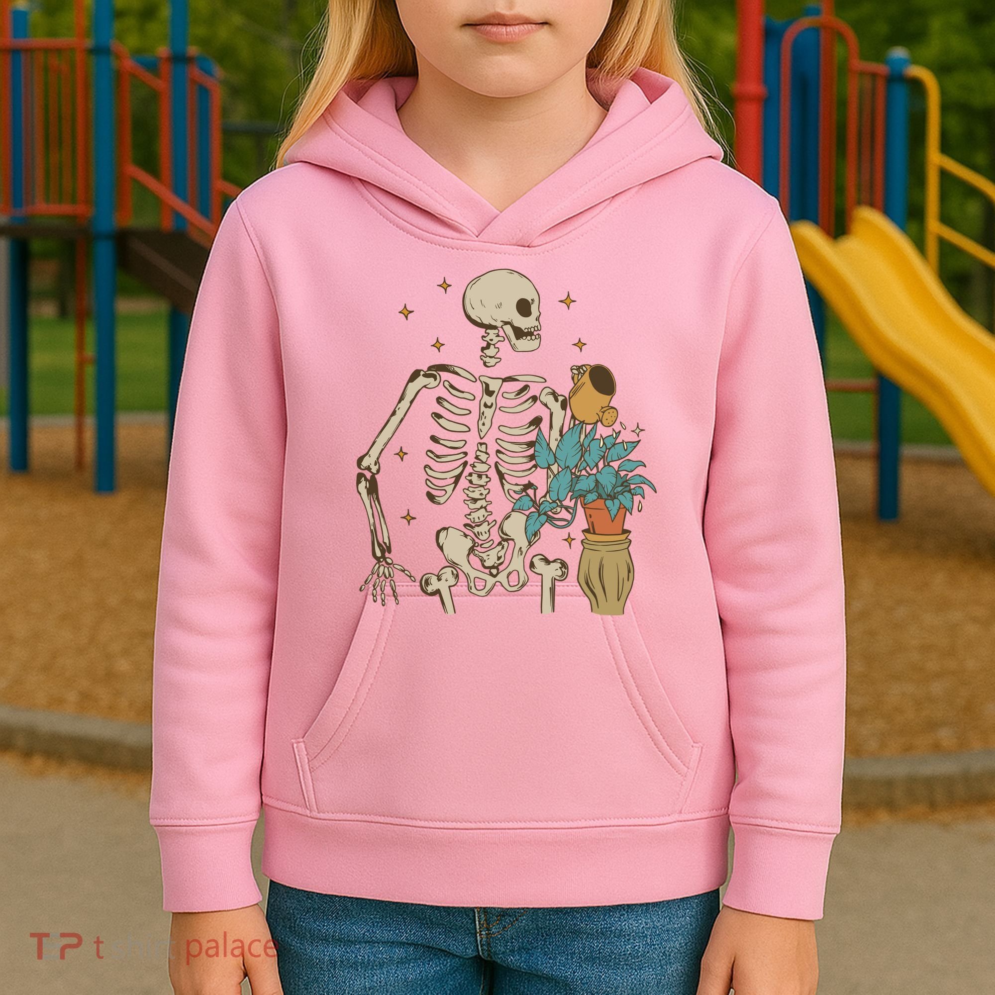 Skeleton Spring Garden Plant Kids Hoodie