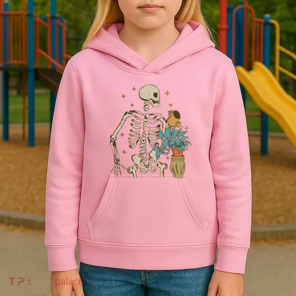 Skeleton Spring Garden Plant Kids Hoodie