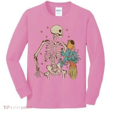 Skeleton Spring Garden Plant Kids Long Sleeve Shirt