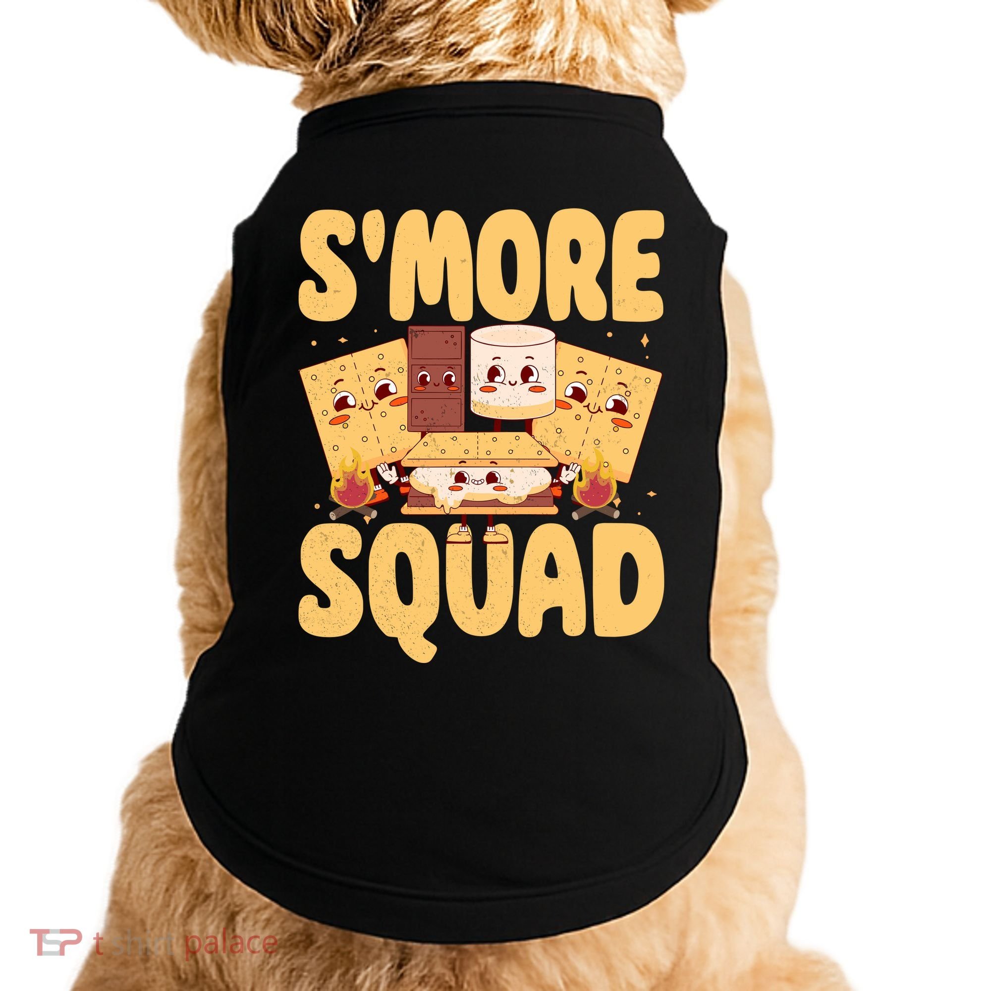 Smore Squad Groovy Smore Chocolate Marshmallow Camping Team Doggie Tank