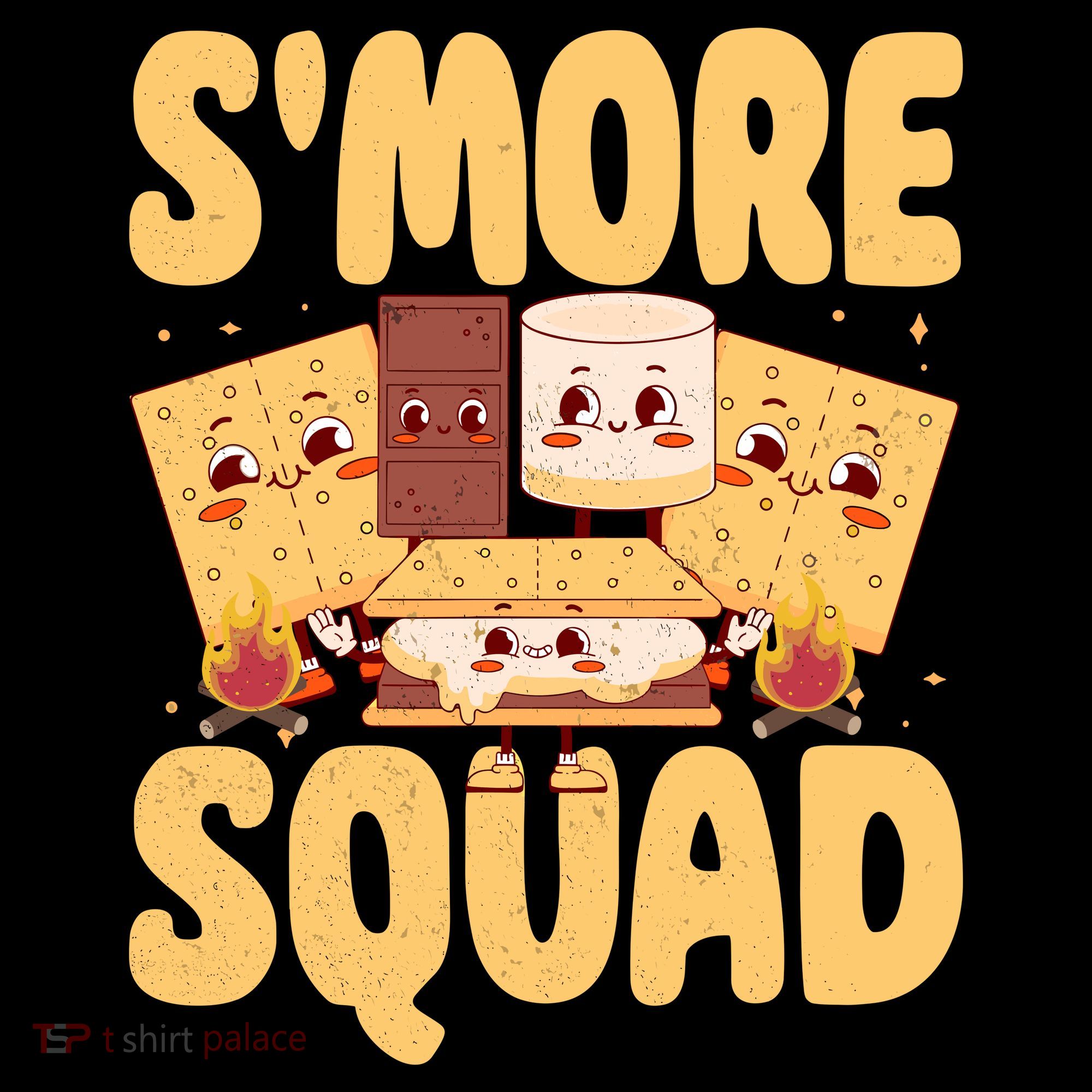 Smore Squad Groovy Smore Chocolate Marshmallow Camping Team Doggie Tank