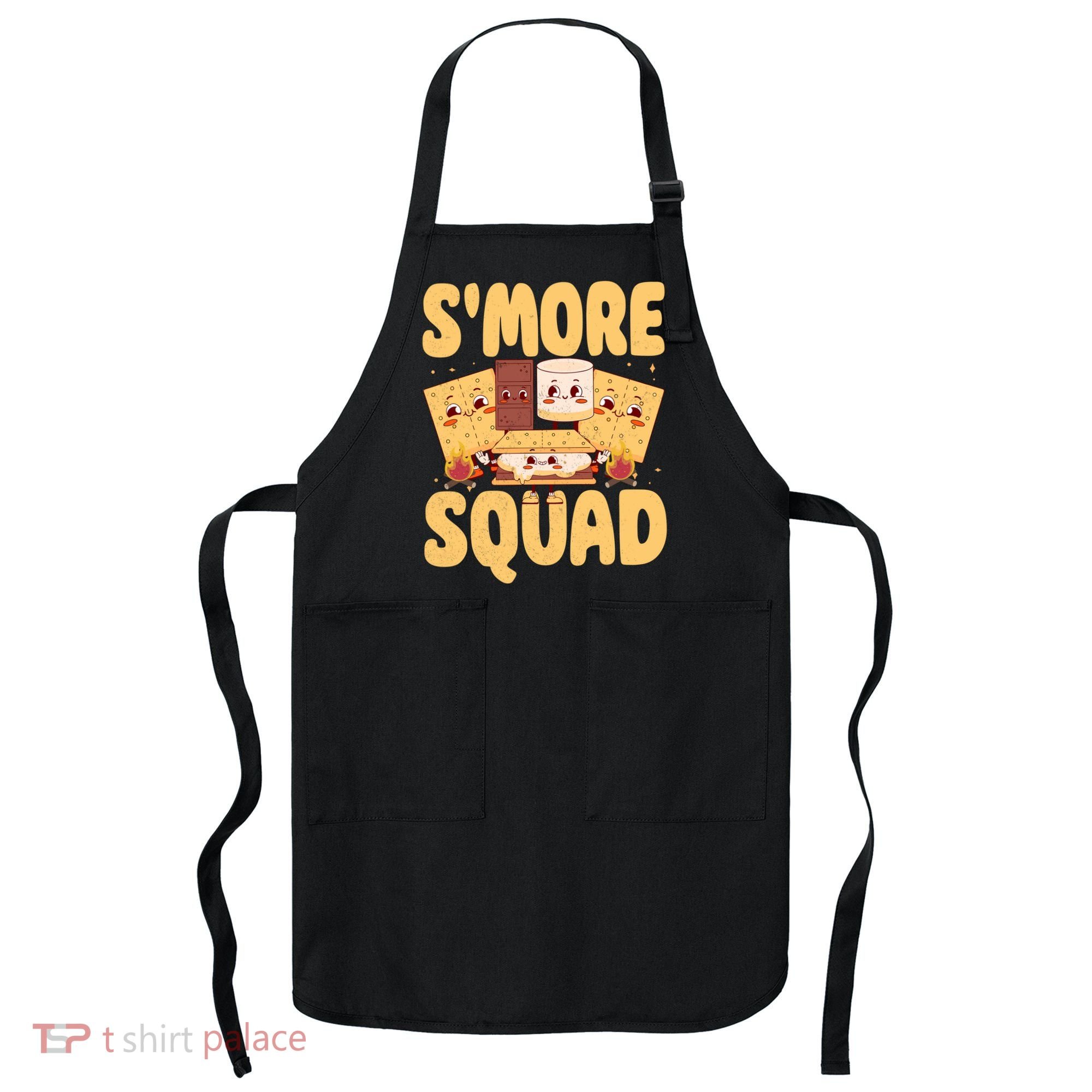 Smore Squad Groovy Smore Chocolate Marshmallow Camping Team Apron