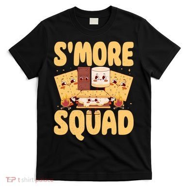 Smore Squad Groovy Smore Chocolate Marshmallow Camping Team T-Shirt
