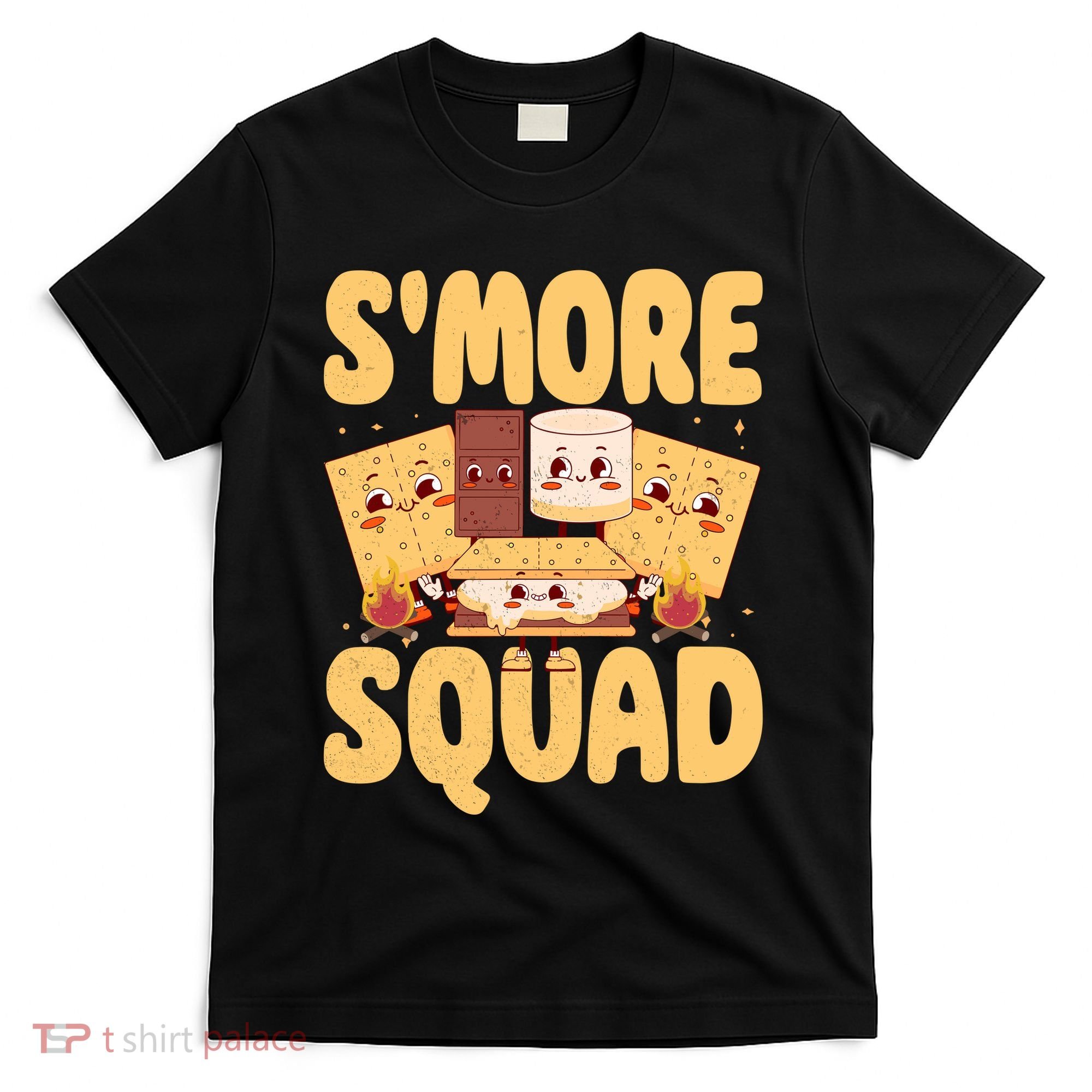 Smore Squad Groovy Smore Chocolate Marshmallow Camping Team T-Shirt