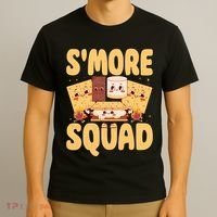 Smore Squad Groovy Smore Chocolate Marshmallow Camping Team T-Shirt thumb 3