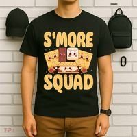Smore Squad Groovy Smore Chocolate Marshmallow Camping Team T-Shirt thumb 6
