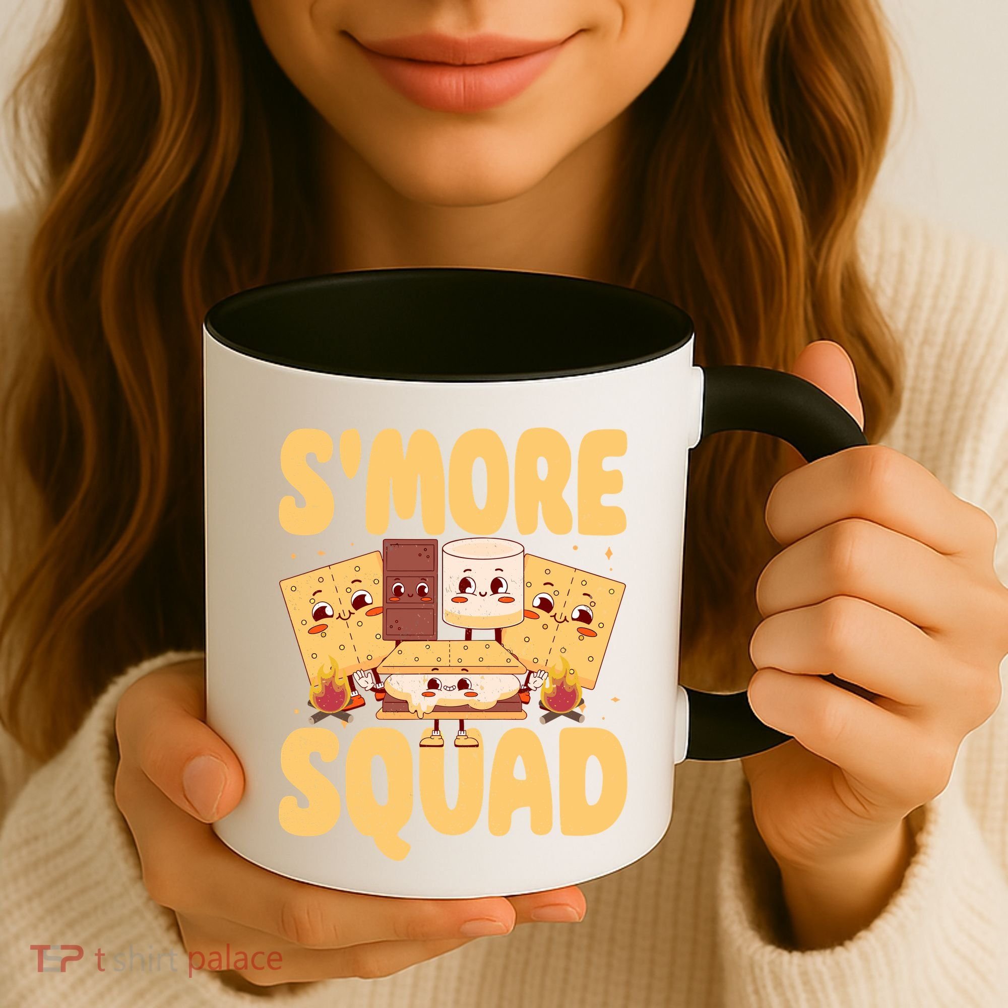 Smore Squad Groovy Smore Chocolate Marshmallow Camping Team Coffee Mug