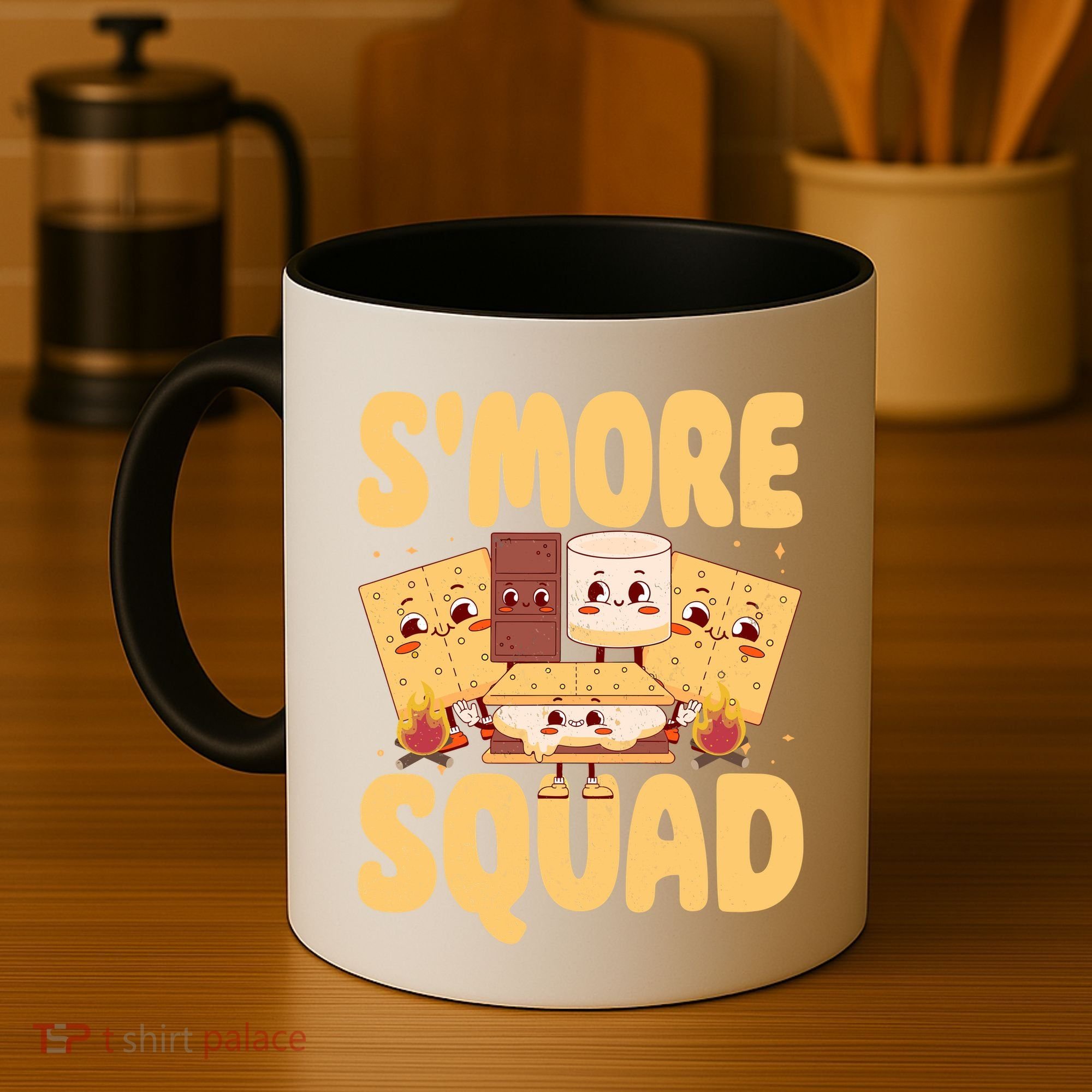 Smore Squad Groovy Smore Chocolate Marshmallow Camping Team Coffee Mug