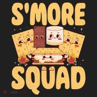 Smore Squad Groovy Smore Chocolate Marshmallow Camping Team Beanie thumb 2
