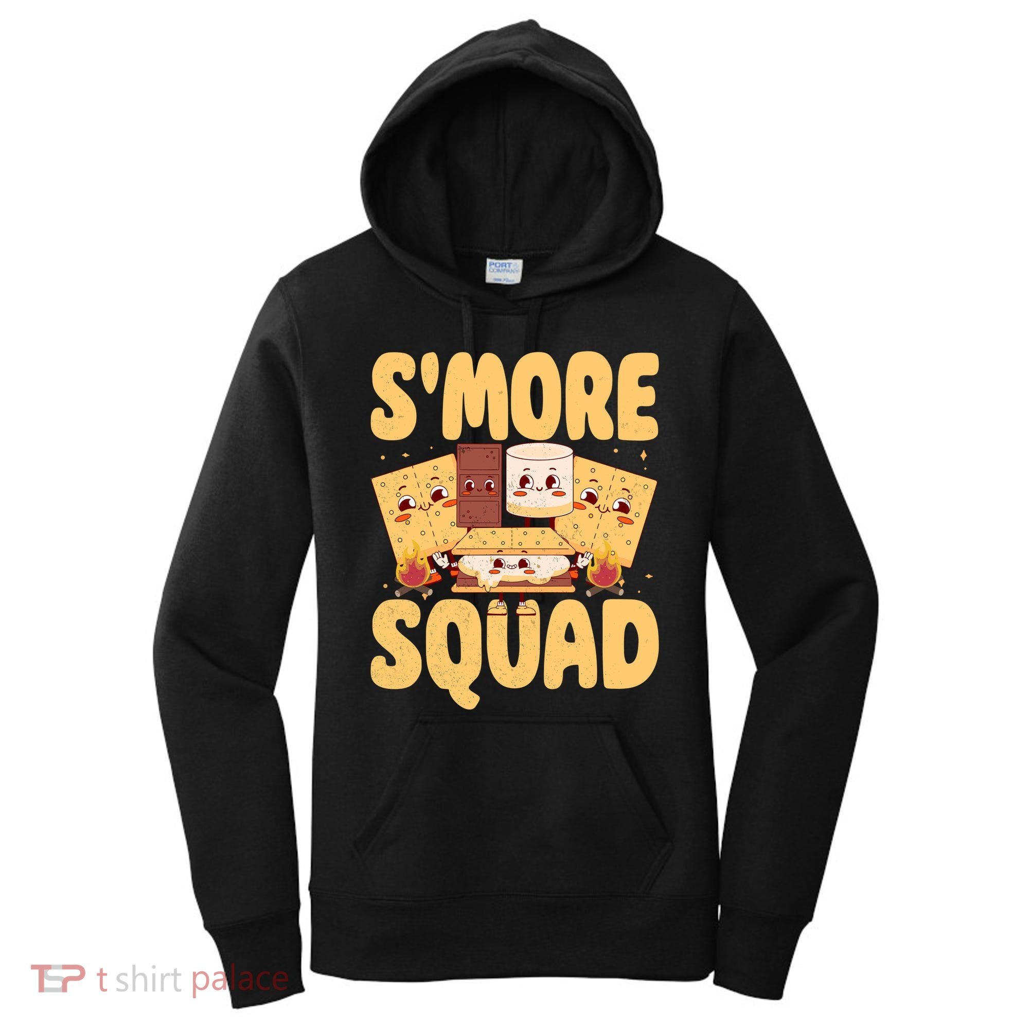 Smore Squad Groovy Smore Chocolate Marshmallow Camping Team Women's Hoodie