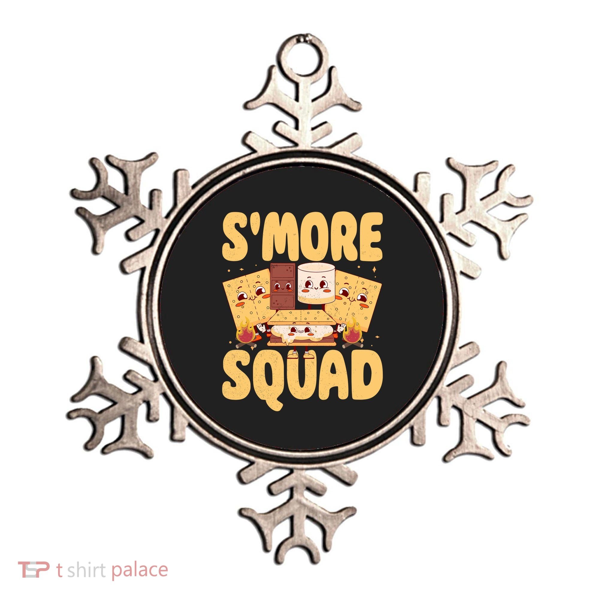 Smore Squad Groovy Smore Chocolate Marshmallow Camping Team Ornament