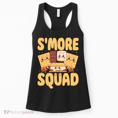 Smore Squad Groovy Smore Chocolate Marshmallow Camping Team Women's Tank Top