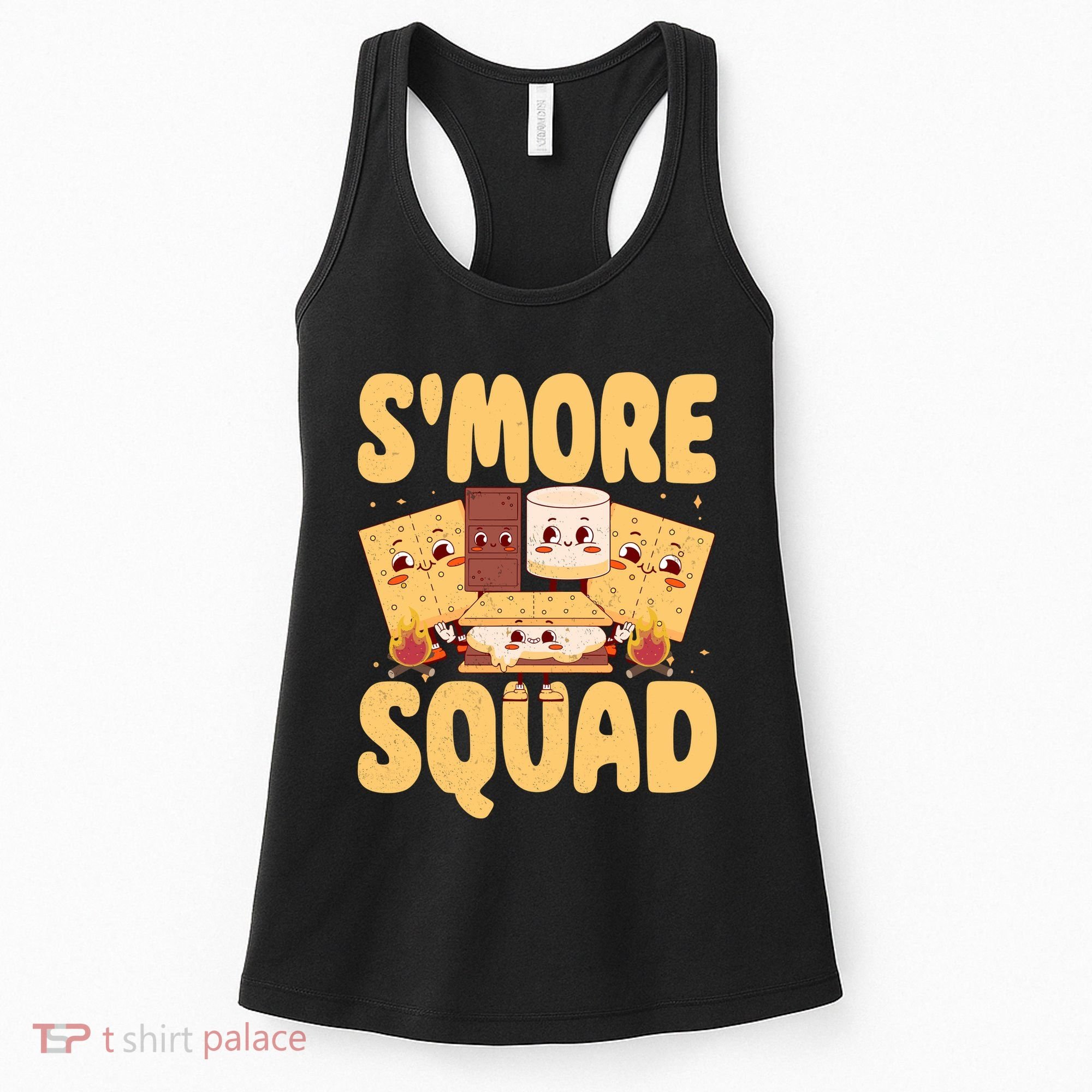 Smore Squad Groovy Smore Chocolate Marshmallow Camping Team Women's Tank Top