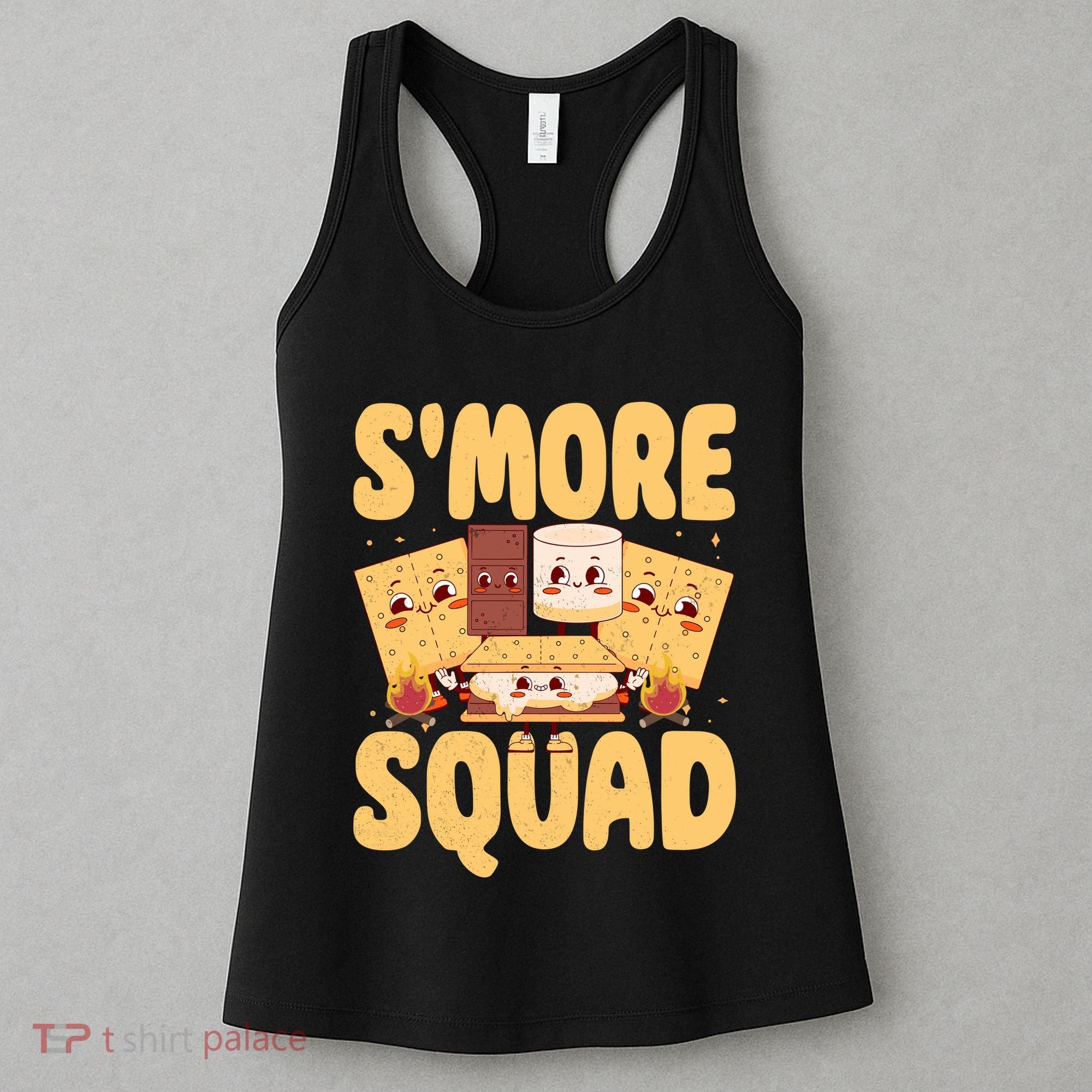 Smore Squad Groovy Smore Chocolate Marshmallow Camping Team Women's Tank Top