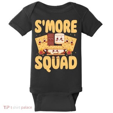 Smore Squad Groovy Smore Chocolate Marshmallow Camping Team Baby Bodysuit
