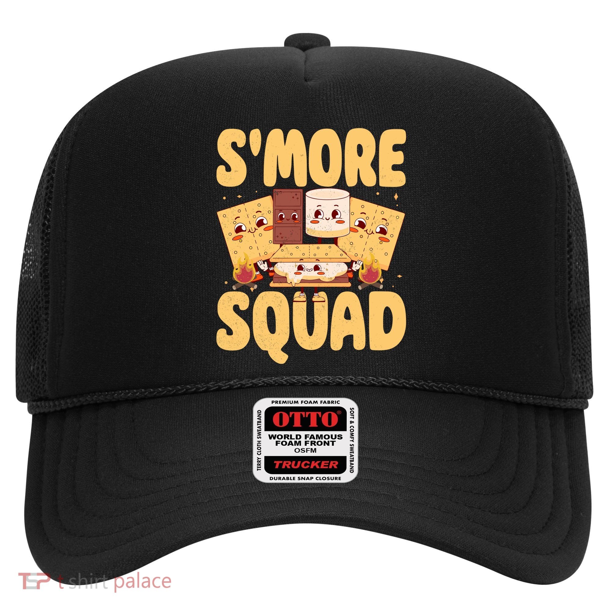 Smore Squad Groovy Smore Chocolate Marshmallow Camping Team Hat