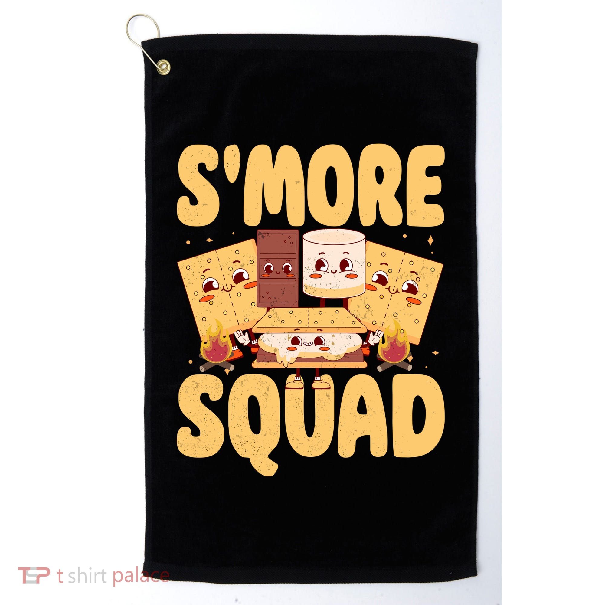 Smore Squad Groovy Smore Chocolate Marshmallow Camping Team Golf Towel