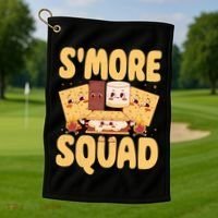Smore Squad Groovy Smore Chocolate Marshmallow Camping Team Golf Towel thumb 1