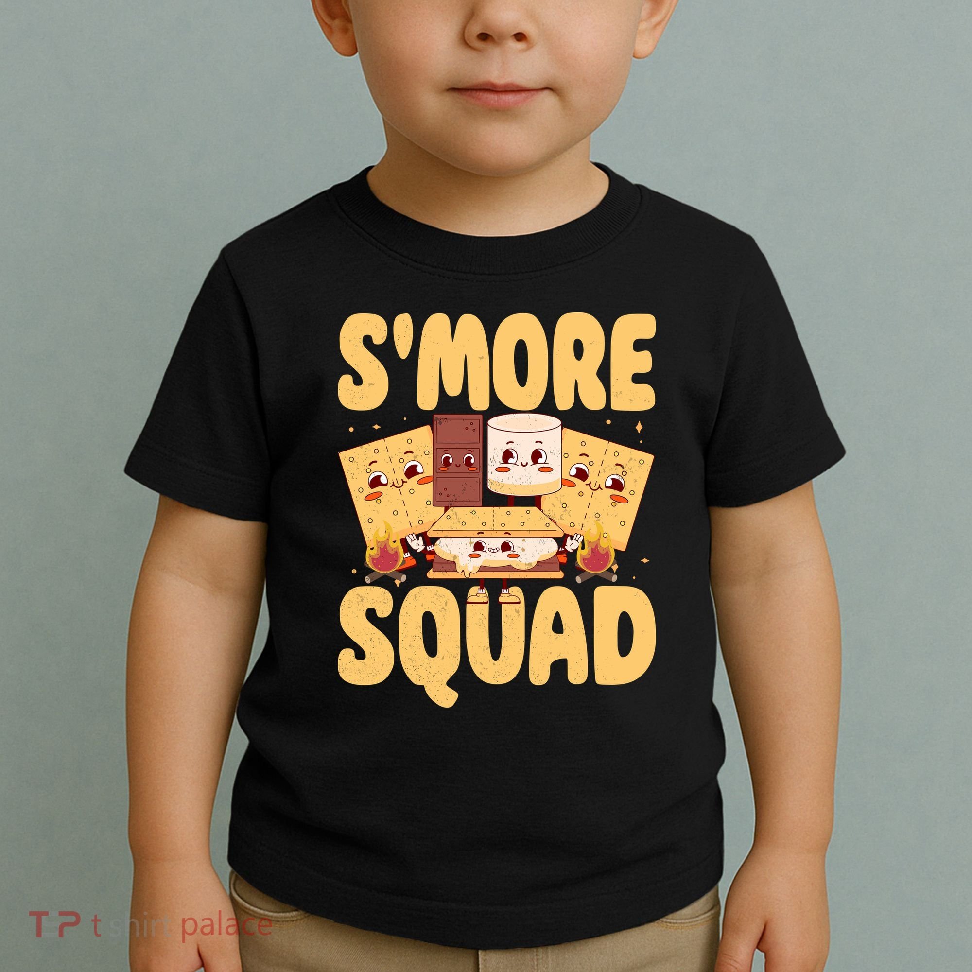 Smore Squad Groovy Smore Chocolate Marshmallow Camping Team Toddler T-Shirt