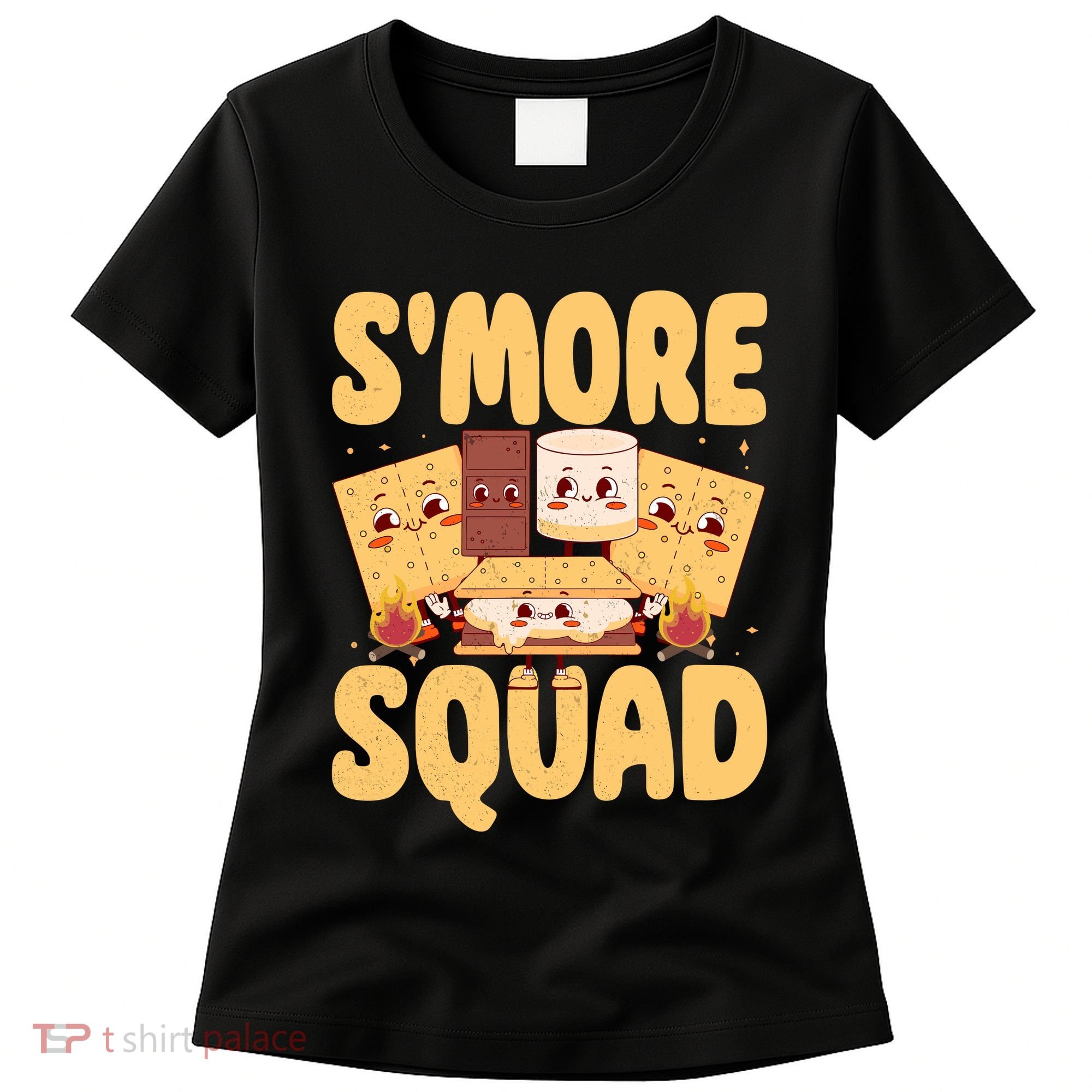 Smore Squad Groovy Smore Chocolate Marshmallow Camping Team Women's T-Shirt