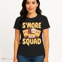 Smore Squad Groovy Smore Chocolate Marshmallow Camping Team Women's T-Shirt thumb 4