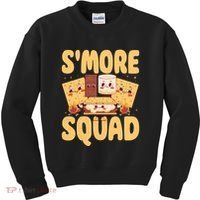 Smore Squad Groovy Smore Chocolate Marshmallow Camping Team Kids Sweatshirt thumb 0