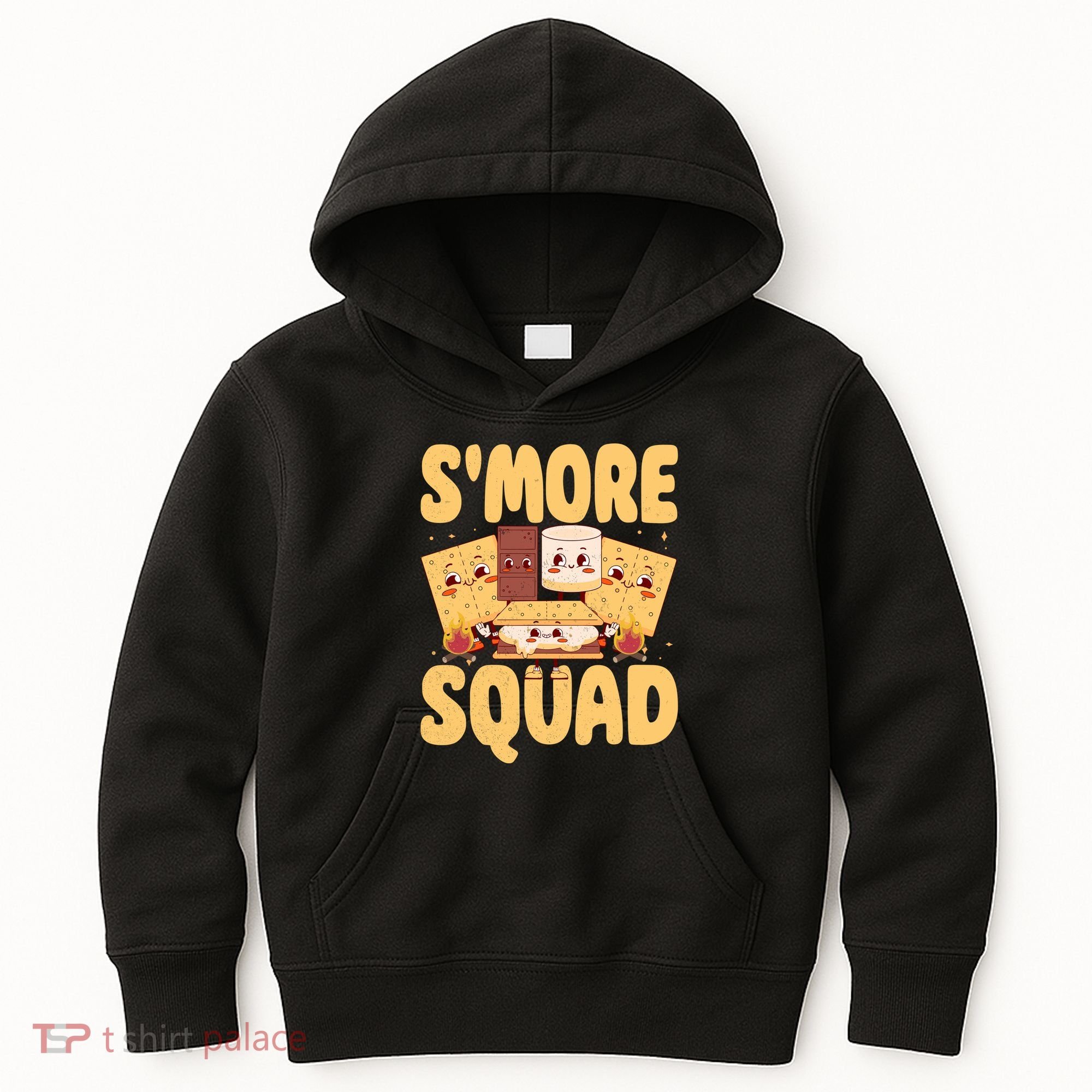 Smore Squad Groovy Smore Chocolate Marshmallow Camping Team Kids Hoodie