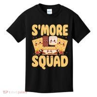 Smore Squad Groovy Smore Chocolate Marshmallow Camping Team Kids T-Shirt thumb 0