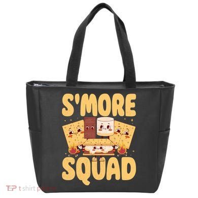 Smore Squad Groovy Smore Chocolate Marshmallow Camping Team Tote Bag