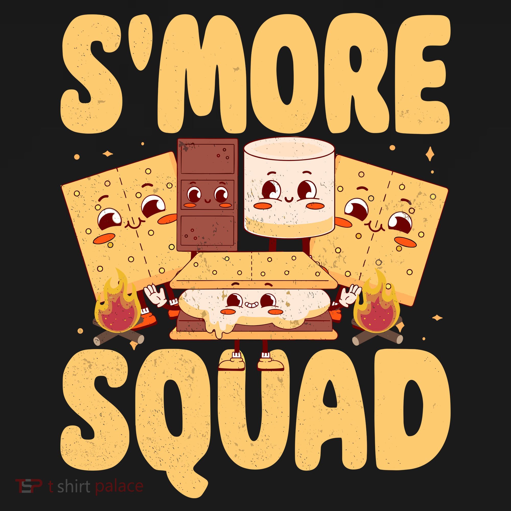 Smore Squad Groovy Smore Chocolate Marshmallow Camping Team Tote Bag