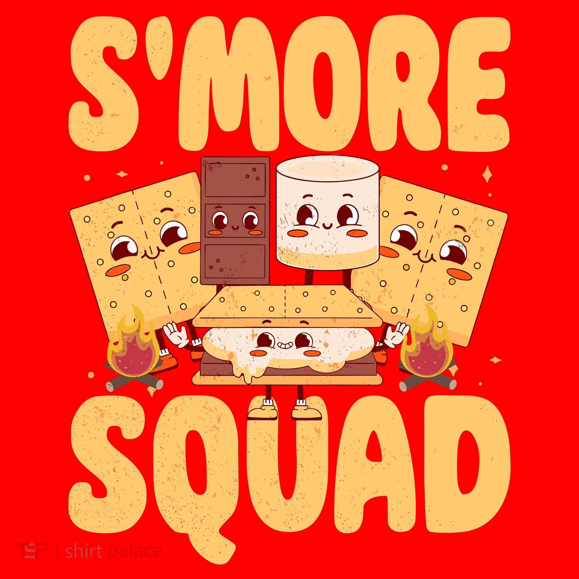 Smore Squad Groovy Smore Chocolate Marshmallow Camping Team Santa Hat