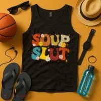 Soup Slut Groovy Sarcastic Funny Saying Christmas Tank Top thumb 4