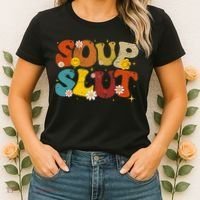 Soup Slut Groovy Sarcastic Funny Saying Christmas Women's T-Shirt thumb 2